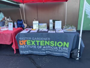 table at depot street farmers market